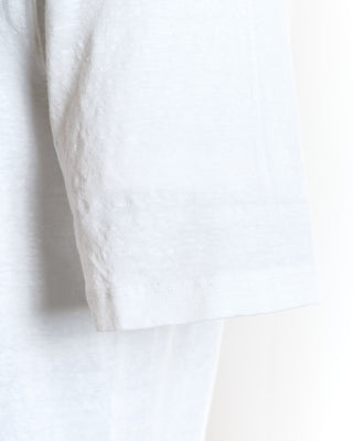 Gran Sasso White Henley Linen T-Shirt