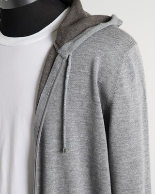 Gran Sasso Grey Double Faced Wool Hoodie Sweater