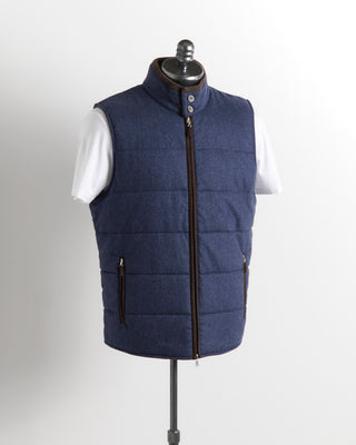 Gran Sasso Blue Sartorial Wool Outerwear Vest