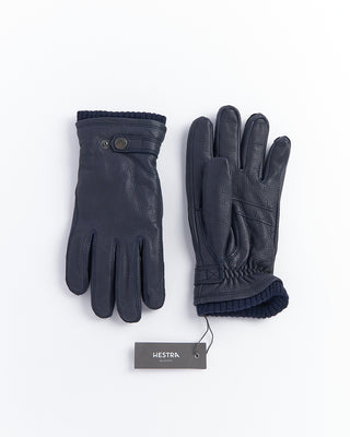 Hestra Navy Elk Leather 'Utsjo' Primaloft Lined Gloves