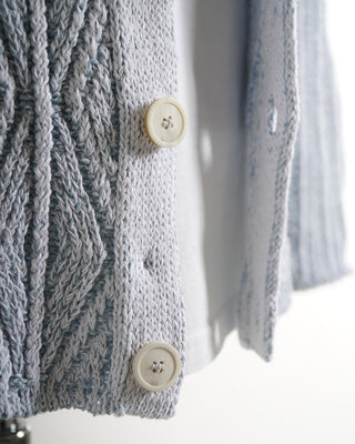 Inis Meáin Linen Cotton Unwashed Patented Aran Sweater Cardigan