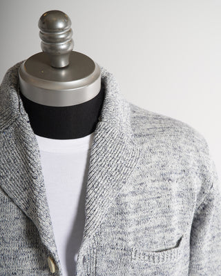 Inis Meáin Light Blue Classic Washed Linen Pub Jacket Sweater