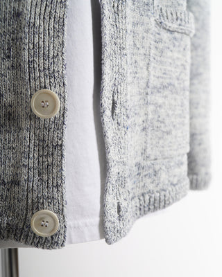 Inis Meáin Light Blue Classic Washed Linen Pub Jacket Sweater