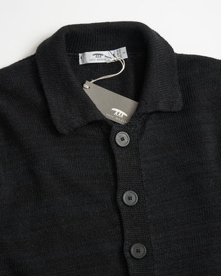 Inis Meáin Black Navan Linen Shirt Jacket Sweater