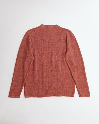 Inis Meáin Unwashed Linen Pink Moss Stitch Crewneck Sweater