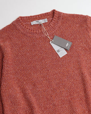 Inis Meáin Unwashed Linen Pink Moss Stitch Crewneck