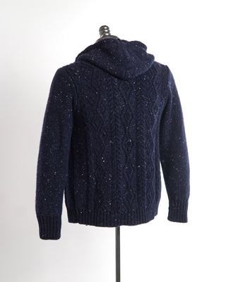 Inis Meáin Aran Cable Donegal Hoodie Sweater