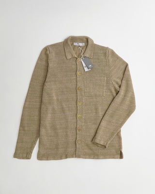 Inis Meáin Natural Beige Washed Linen Shirt Jacket Sweater