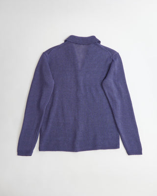 Inis Meáin Solid Blue Unwashed Linen Classic Pub Jacket Sweater