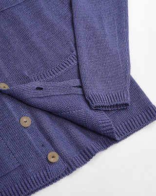 Inis Meáin Solid Blue Linen Classic Pub Jacket 