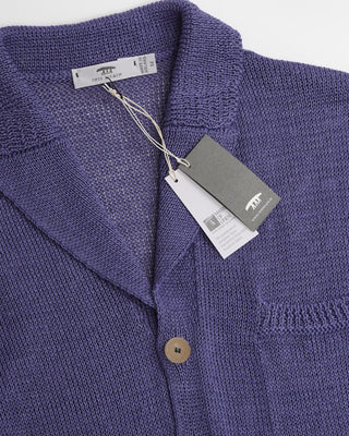 Inis Meáin Solid Blue Unwashed Linen Classic Pub Jacket