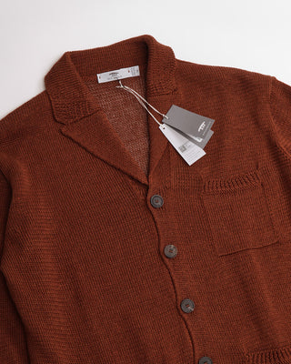 Inis Meáin Solid Rust Unwashed Linen Classic Pub Jacket 