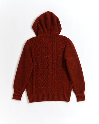 Inis Meáin Kilkenny Wool-Cashmere Aran Cable Hoodie