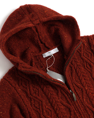 Inis Meáin Wool Cashmere Aran Cable Hoodie