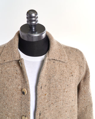 Inis Meáin Beige Donegal Wool Cashmere Carpenter's Sweater