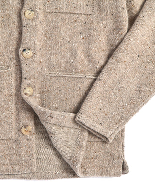 Inis Meáin Beige Carpenter's Jacket Sweater