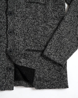 Inis Meáin Grey Wool Cashmere Plated Pub Jacket Cardigan