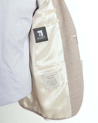 Jack Victor Comfortwear Linen & Cotton Jersey Mini Houndstooth Blazer