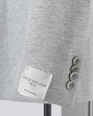 Jack Victor Grey Comfortwear Herringbone Jersey Blazer