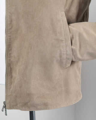 Jack Victor Water Repellant Taupe Suede Bomber