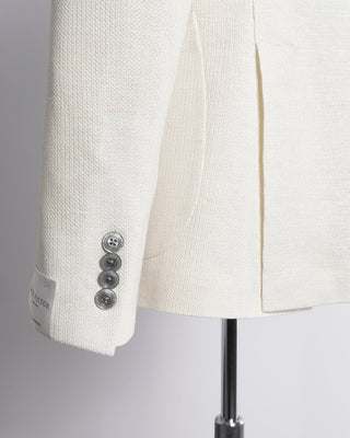 Double Knit Cotton & Linen Jersey Soft Jacket / Cream