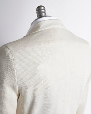 Double Knit Cotton & Linen Jersey Soft Jacket / Cream