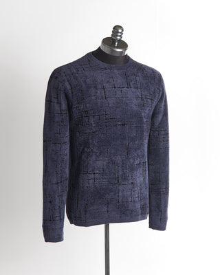 John Varvatos 'Cadman' Blue Broken Lines Sweater