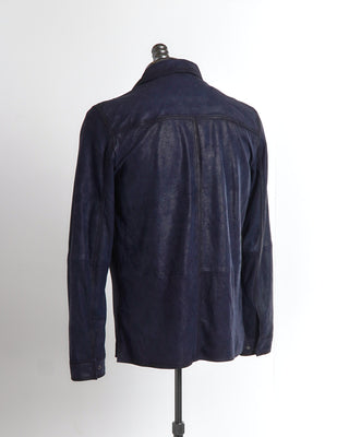 John Varvatos Izzy Indigo Leather Shirt Jacket