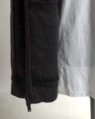 John Varvatos Black Norton Long Sleeve Slub Cotton Hoodie Sweater
