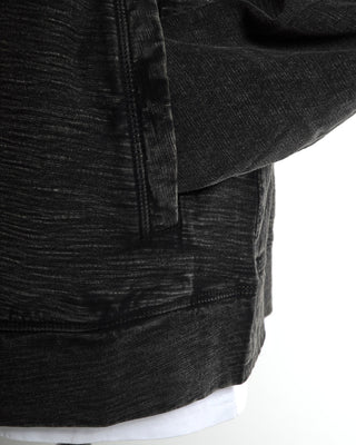 John Varvatos Black Norton Long Sleeve Slub Cotton Hoodie Sweater