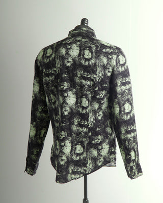John Varvatos Mint Abstract Print Linen Shirt