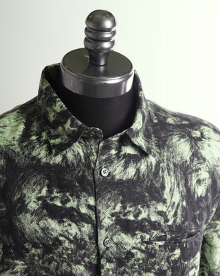 John Varvatos Mint Abstract Print Linen Shirt