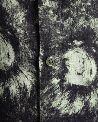 John Varvatos Mint Abstract Print Linen Shirt