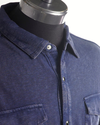 John Varvatos Blue Arvon Knit Western Shirt
