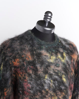 John Varvatos Easy Fit Space Dye Mohair Crewneck Sweater Collar