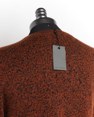 John Varvatos Copper Mohair Crew Neck Leopard Print Sweater