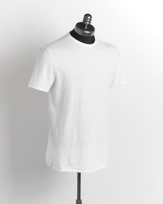 John Varvatos White Raw Cut Crew T-Shirt