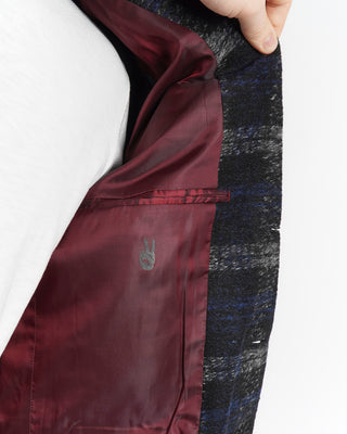 John Varvatos Sergio Black Check Shawl Collar Soft Jacket Liner