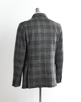 L.B.M. 1911 Grey Bouclé Tonal Check Soft Jacket Back
