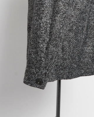 L.B.M. 1911 Donegal Grey Super Comfort Wool Jersey Overshirt Sleeve