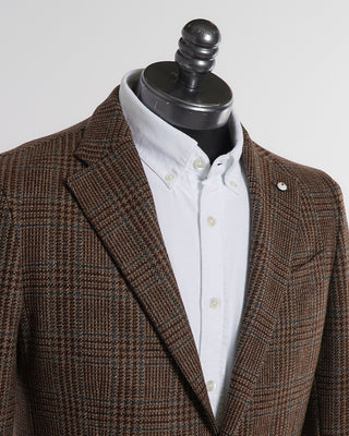 L.B.M. 1911 Wool & Cashmere Brown Prince of Wales Sport Jacket