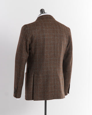 L.B.M. 1911 Wool & Cashmere Brown Prince of Wales Sport Jacket Back