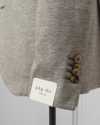 L.B.M. 1911 Natural Heathered Pique Cotton & Linen Jersey Sport Jacket