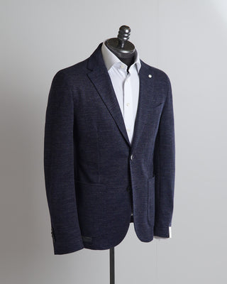 L.B.M. 1911 Blue Solid Linen & Cotton Jersey Soft Jacket 
