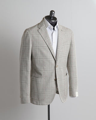 L.B.M. 1911 Two Tone Grey Pink Glencheck Soft Washed Sport Jacket 
