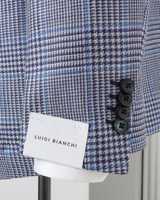 Luigi Bianchi Mantova Loro Piana 'Summertime' Blue Glencheck Sport Jacket