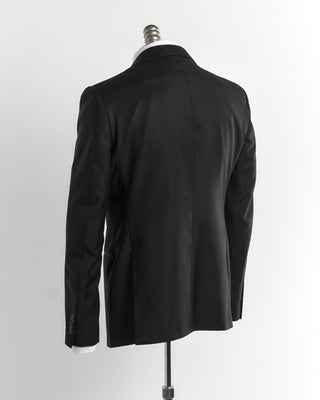 Luigi Bianchi Mantova 'Mantua' Super 130's Black Solid Wool Suit