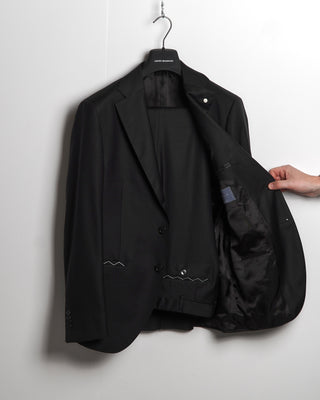 Luigi Bianchi Mantova Black All Season Solid Wool Suit
