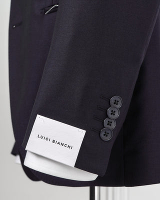 Luigi Bianchi Mantova Navy All Season Solid Wool Suit