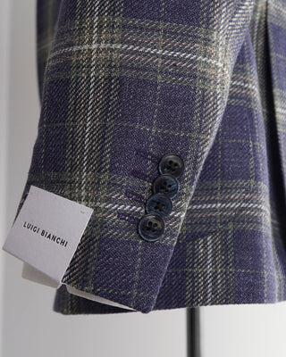 Luigi Bianchi Mantova Blue Vintage Summer Check Sport Jacket
